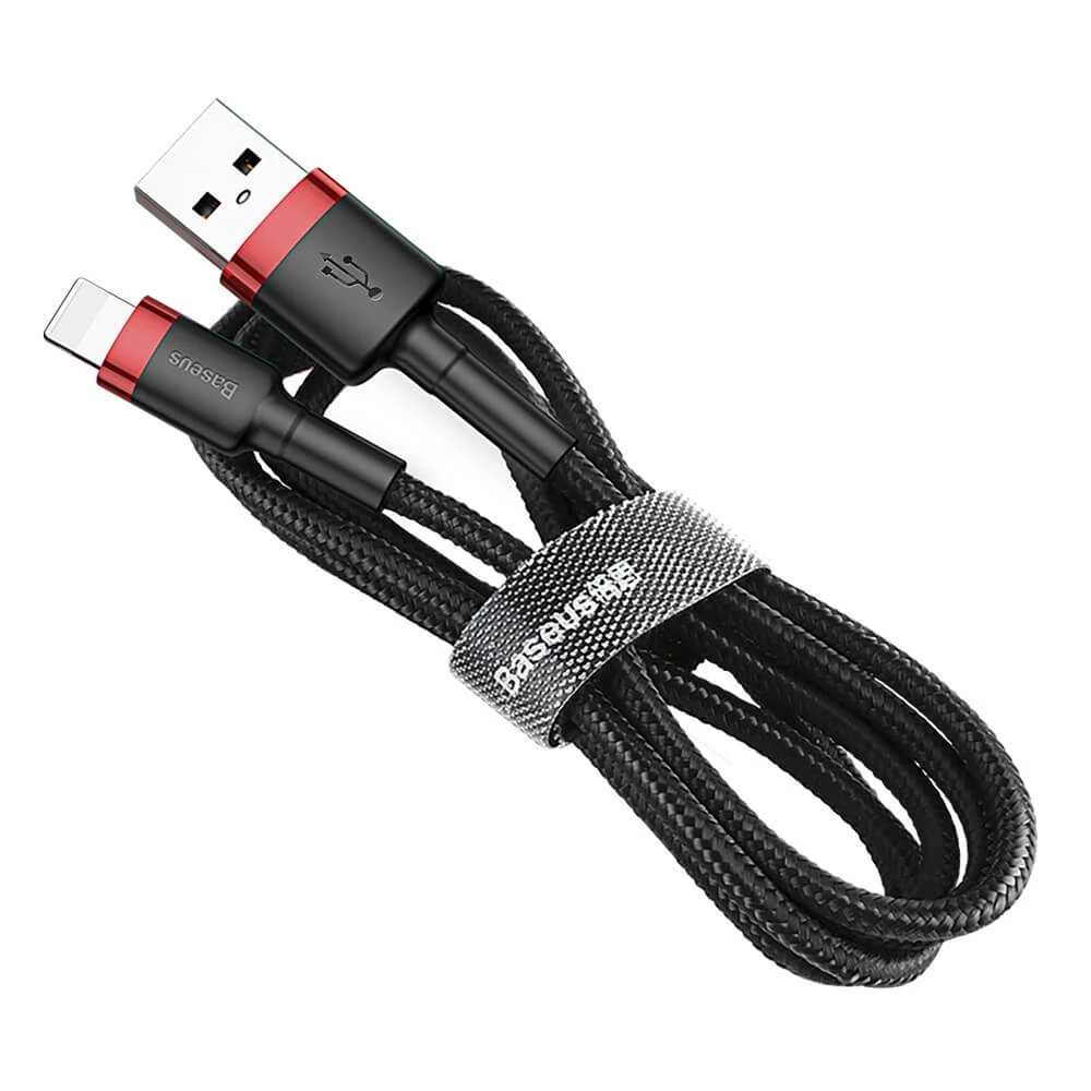 Cablu Baseus Cafule USB-A / Lightning 1.5A QC 3.0 2 m - negru-roșu