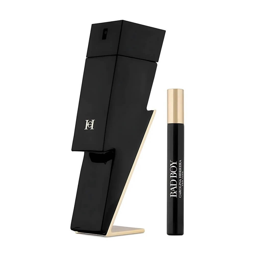 Set apă de toaletă Carolina Herrera Bad Boy, 100 ml + miniatură apă de toaletă, 10 ml