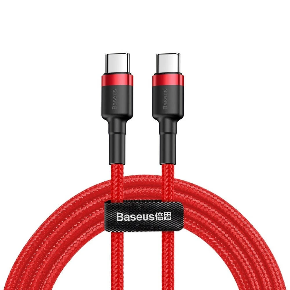Cablu Baseus CATKLF-H09 USB-C - USB-C PD QC 60W 3A 480Mb/s 2m - roșu