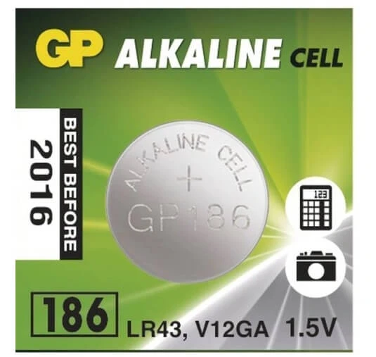 Baterie GP 186 L1142 AG12 G12 LR43