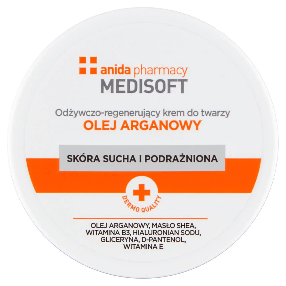 Anida Medisoft Cremă de față hrănitoare și regenerantă cu ulei de argan, 100 ml