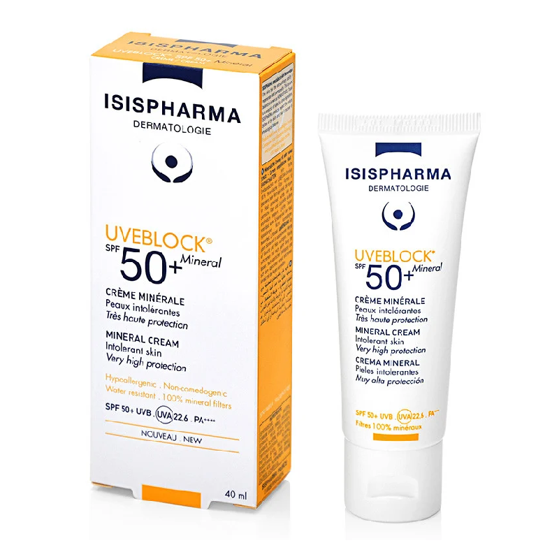 Crema cu protectie solara UVEBLOCK SPF 50+ Mineral, 40 ml, IsisPharma
