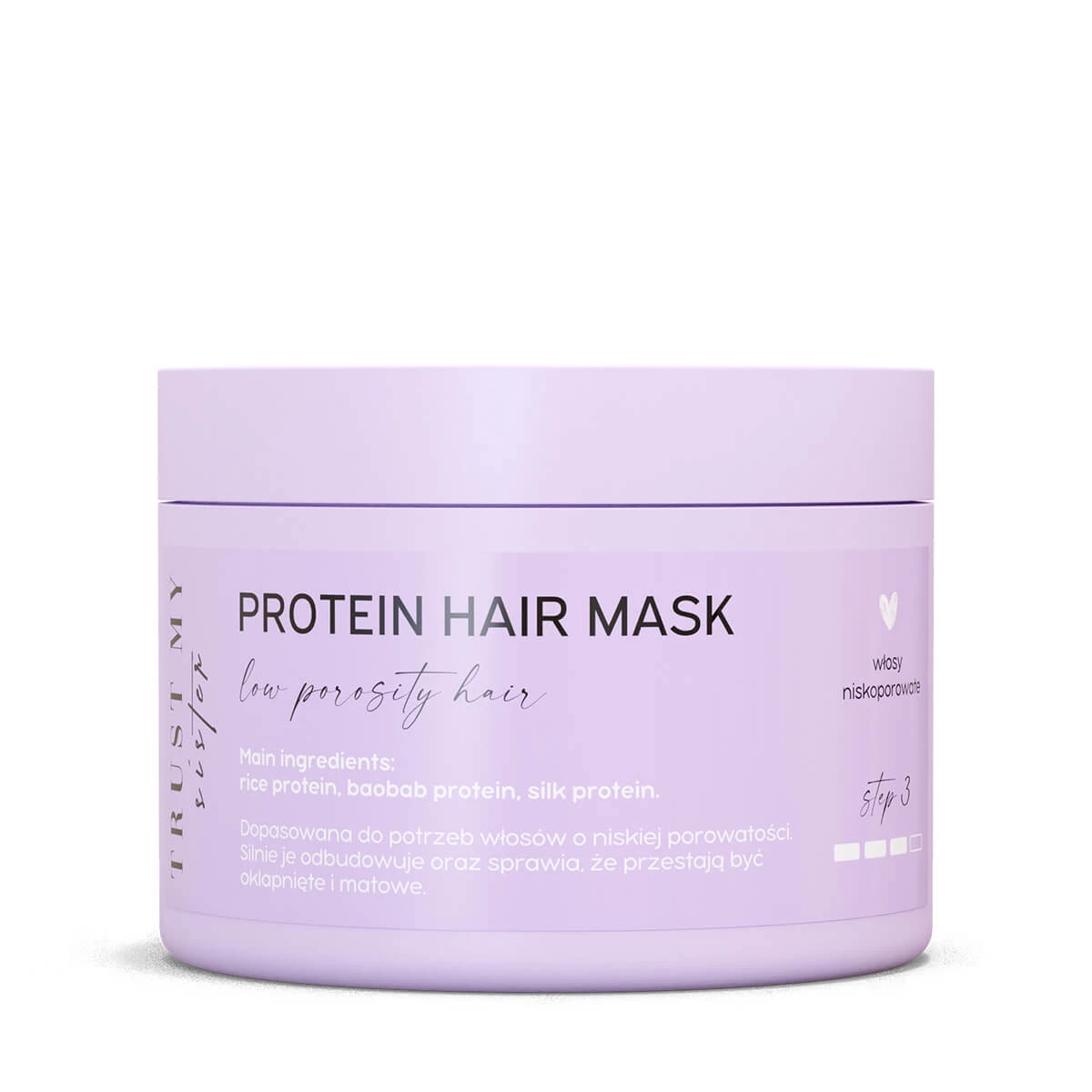 Mască proteică Trust My Sister pentru păr puțin poros, 150 g