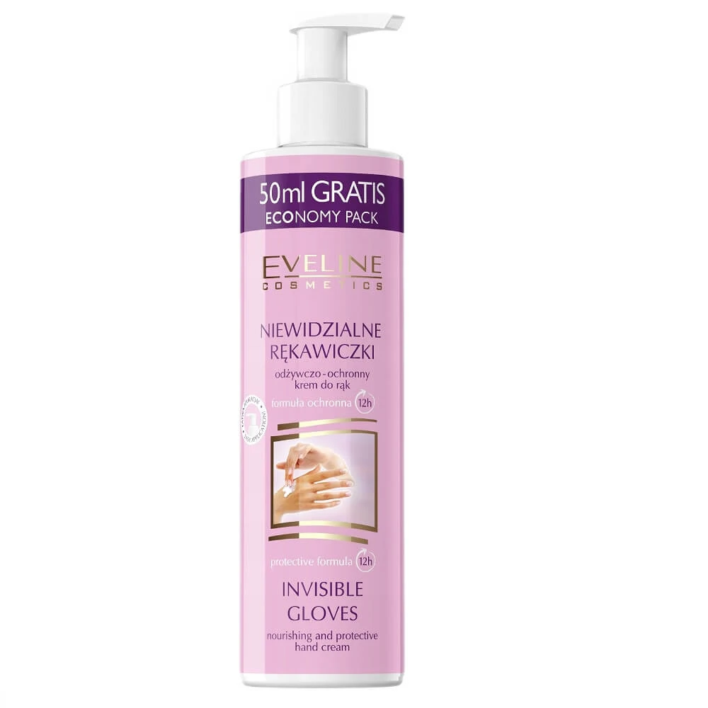 Eveline Cosmetics Invisible Gloves Cremă de mâini hrănitoare și protectoare, 245 ml