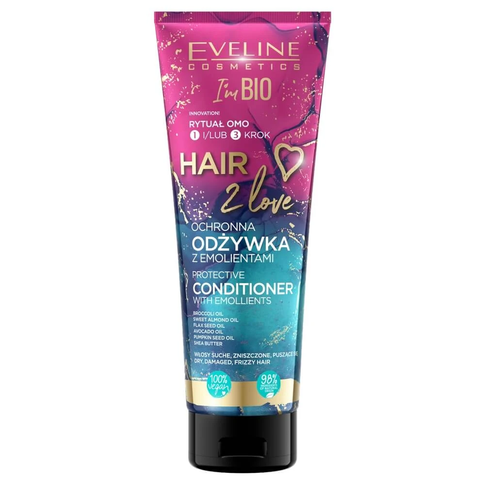 Eveline Cosmetics Hair 2 Love Balsam de protecție cu emoliente, 250 ml