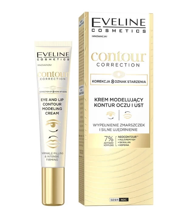 Eveline Cosmetics, Contour Correction, Cremă de modelare a conturului ochilor și buzelor, 20 ml