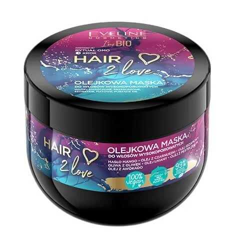 Eveline Cosmetics Hair 2 Love Mască de ulei pentru păr foarte poros, 300 ml