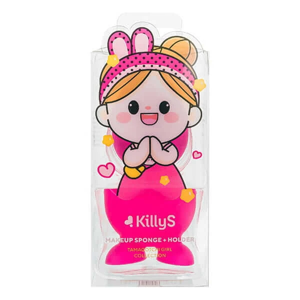 KillyS Tamagotchi Fată burete de machiaj cu suport Magenta, 1 buc