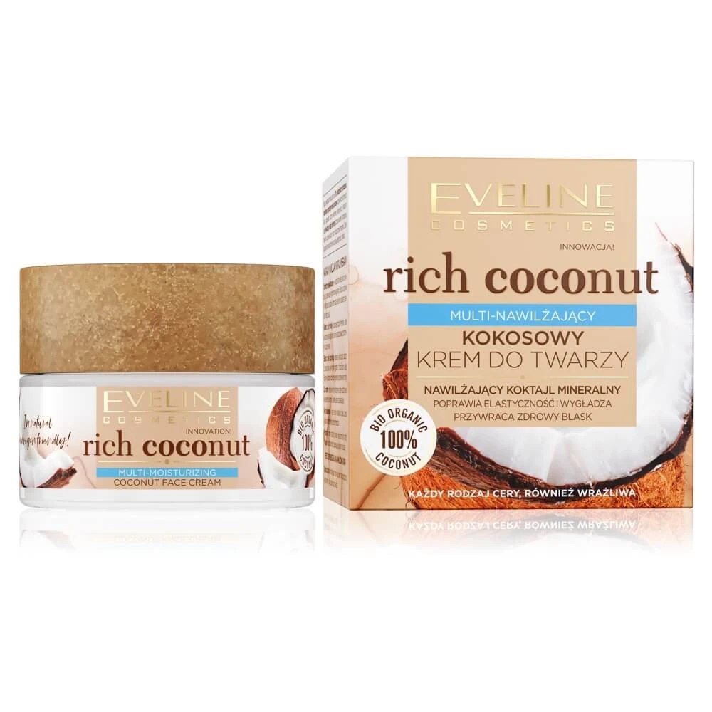 Eveline Rich Coconut Cremă hidratantă de față, 50 ml