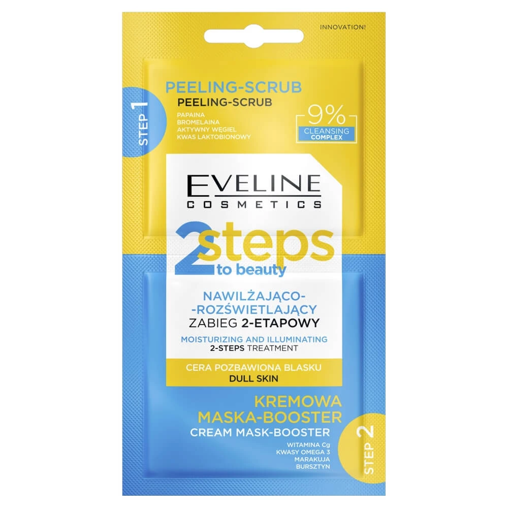 Eveline Cosmetics 2 Steps to Beauty Tratament hidratant și iluminator în 2 etape, 2x4 ml