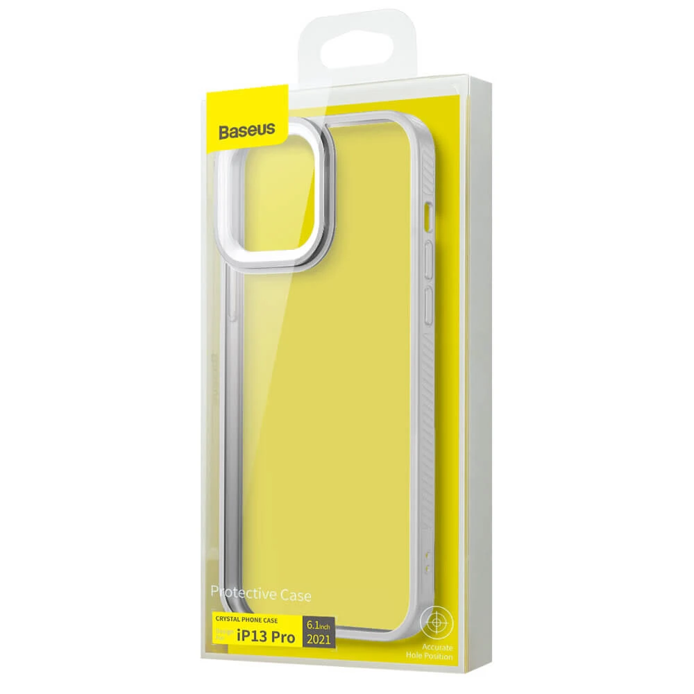 Baseus Crystal Phone Case carcasă blindată pentru iPhone 13 Pro cu cadru din gel gri (ARJT000413)