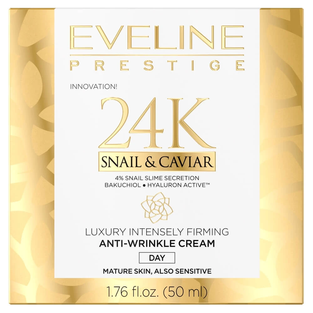 Eveline Cosmetics Prestige 24k Snail amp;Caviar Cremă de zi antirid, 50ml