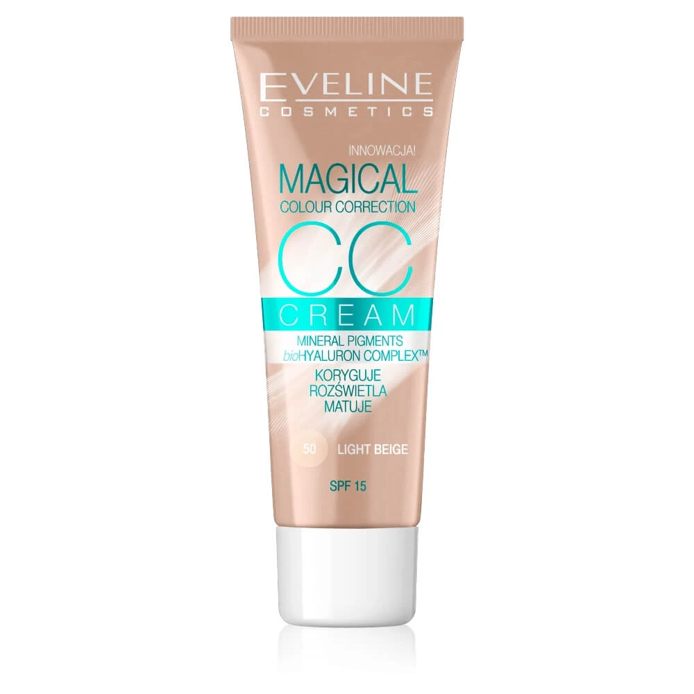 Eveline Cosmetics Magical Colour CC Cream Fond de ten multifuncțional 50 Light Beige, 30 ml