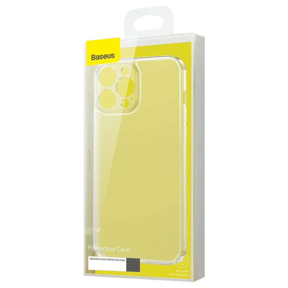 Baseus Frosted Glass Case pentru iPhone 13 Pro Max carcasă rigidă cu cadru din gel transparent (ARWS000802)