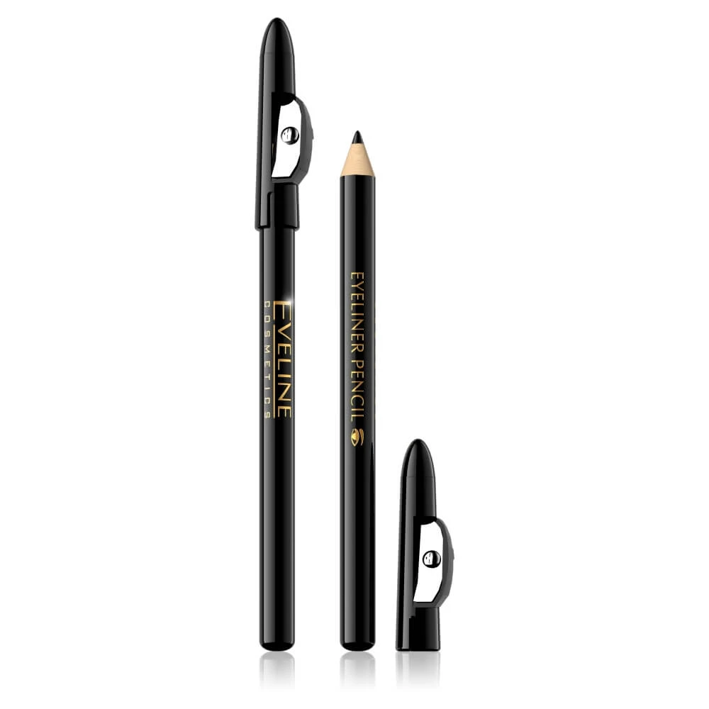 Eveline Cosmetics Creion eyeliner negru scurt, 1 buc