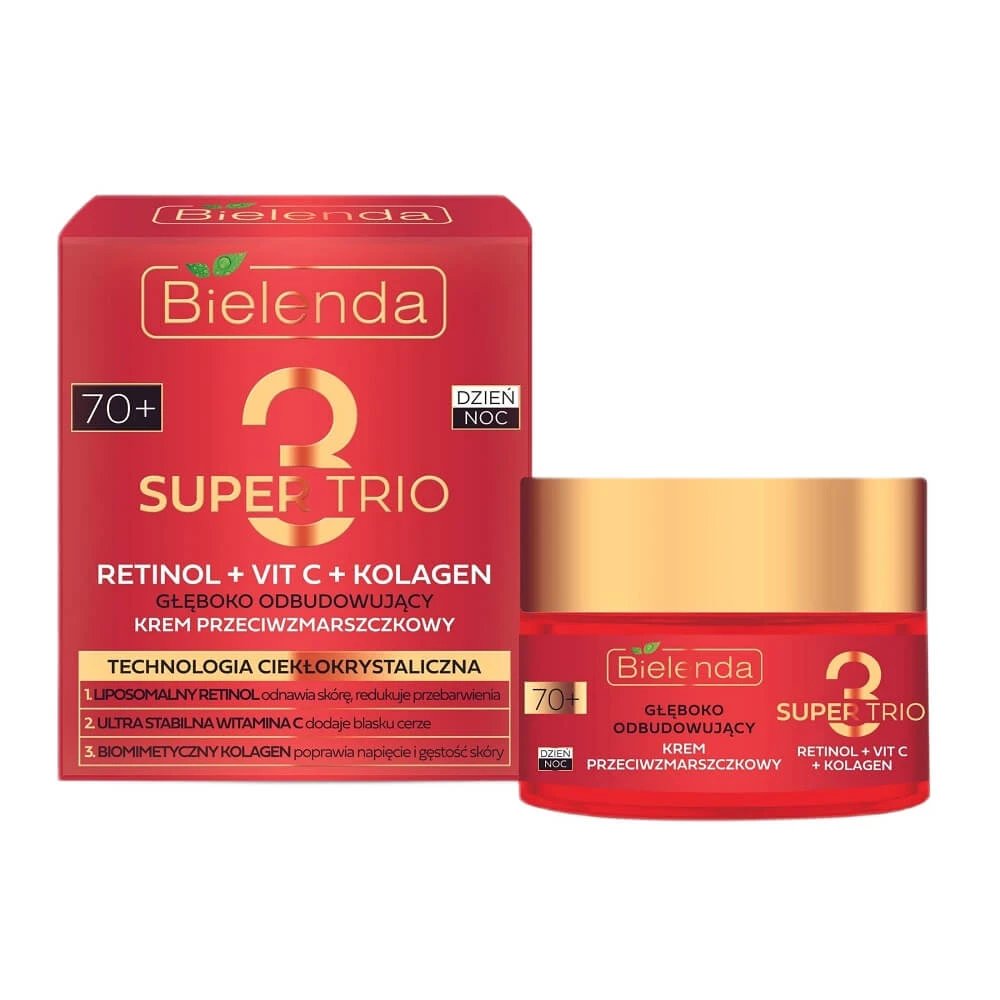 Bielenda Super Trio Cremă antirid reconstructivă profundă 70+, 50 ml