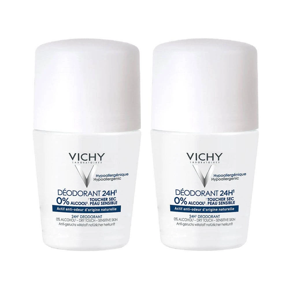 Vichy Deodorant 24h Dry Touch Sensitive Skin Roll-on 2x50ml