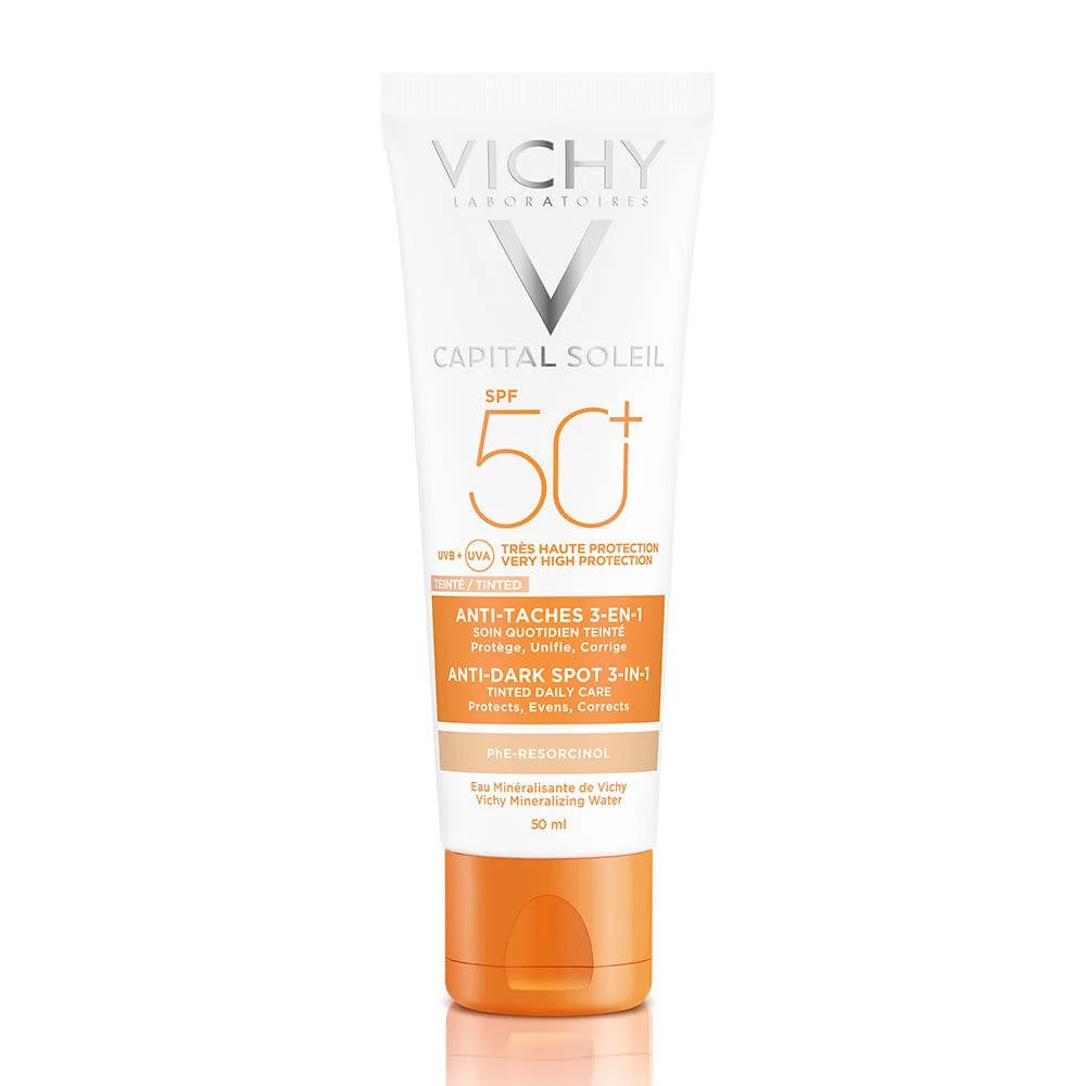 Vichy Ideal Soleil 3 în 1 Anti-Macchia Tratament protecție foarte ridicată Spf50+ 50ml