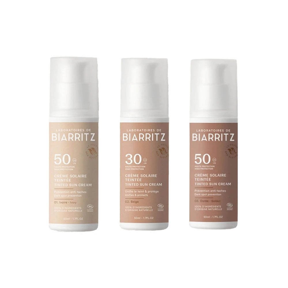 Laboratoires De Biarritz Produse de protecție solară Cremă solară de față bio colorată SPF50 Hidratează și protejează 50ml