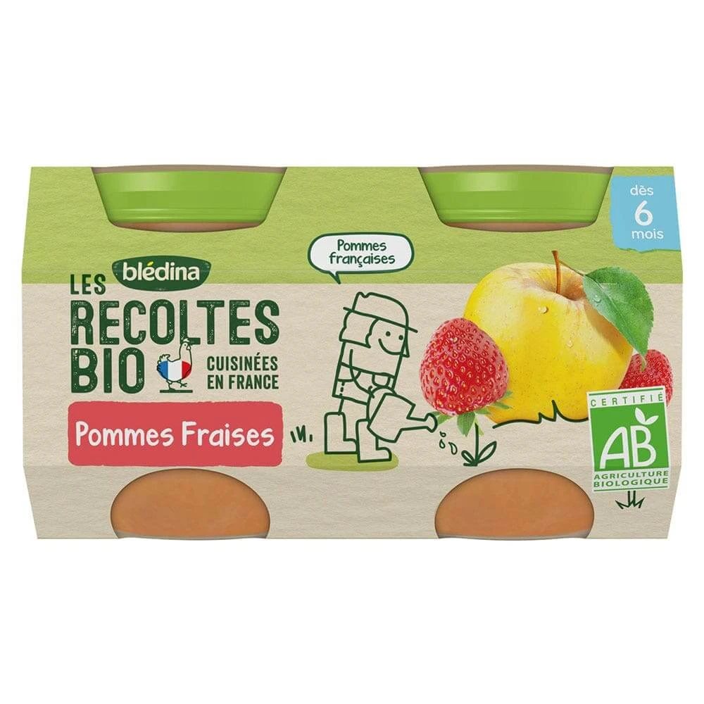 Blédina Conserve de fructe Les Recoltes Bio De la 6 luni 2x130g