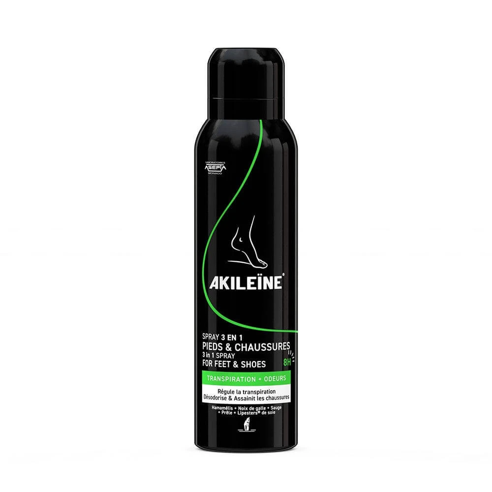 Asepta Akileine Spray negru Deodorant antiperspirant pentru picioare 150 ml