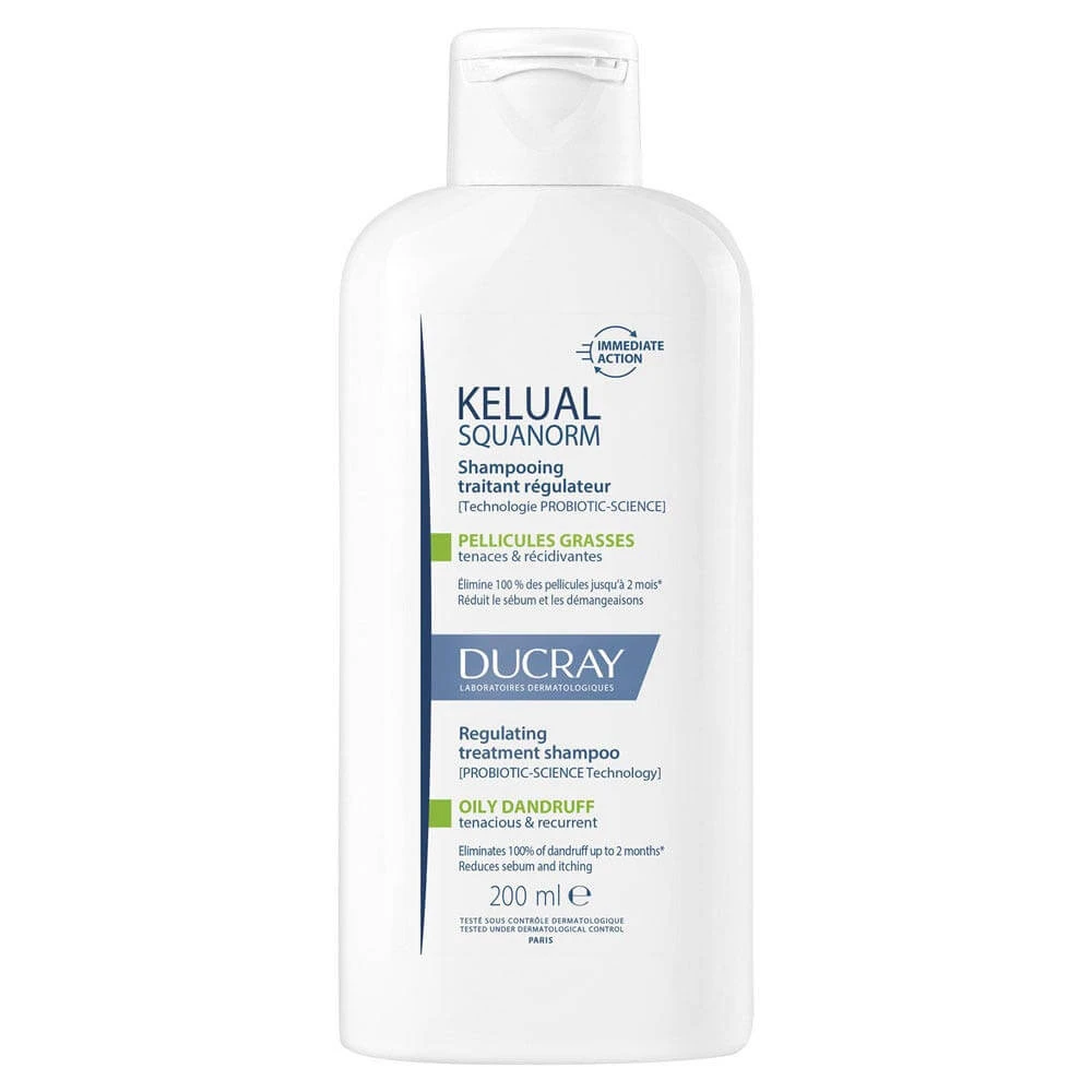 Ducray Squanorm Shampooing Traitant Régulateur Pellicules Grasses 200ml
