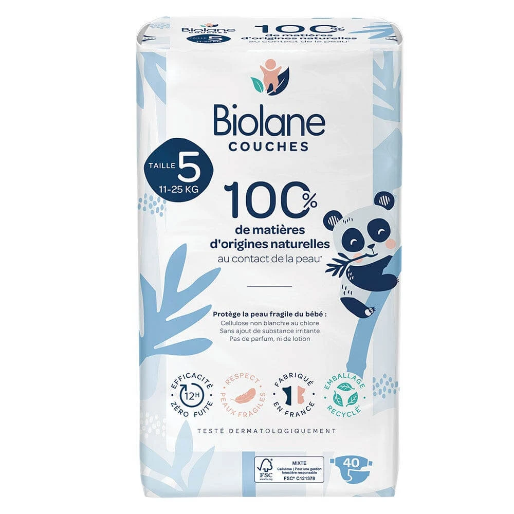 Biolane Naturals Ecological Nappies Dimensiune 5 x40