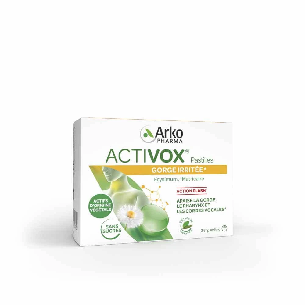 Arkopharma Activox Soothes Throat Mentă și Eucalipt 24 comprimate