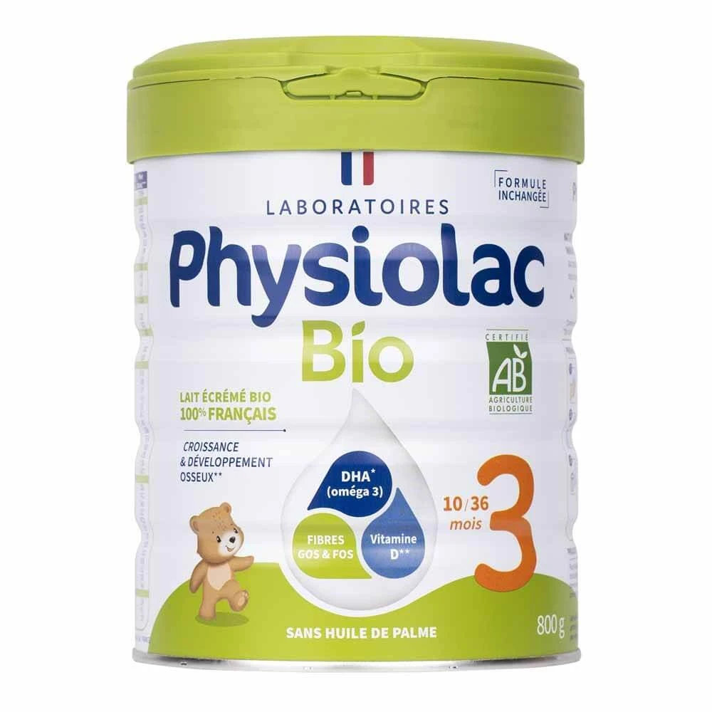 Physiolac Lapte praf organic Croissance 3, 800g