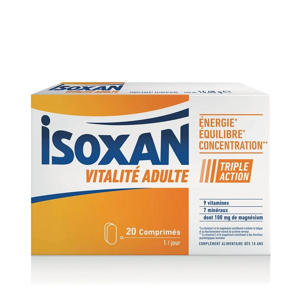 Isoxan Adult Vitalitate Energie, echilibru și concentrare 20 comprimate
