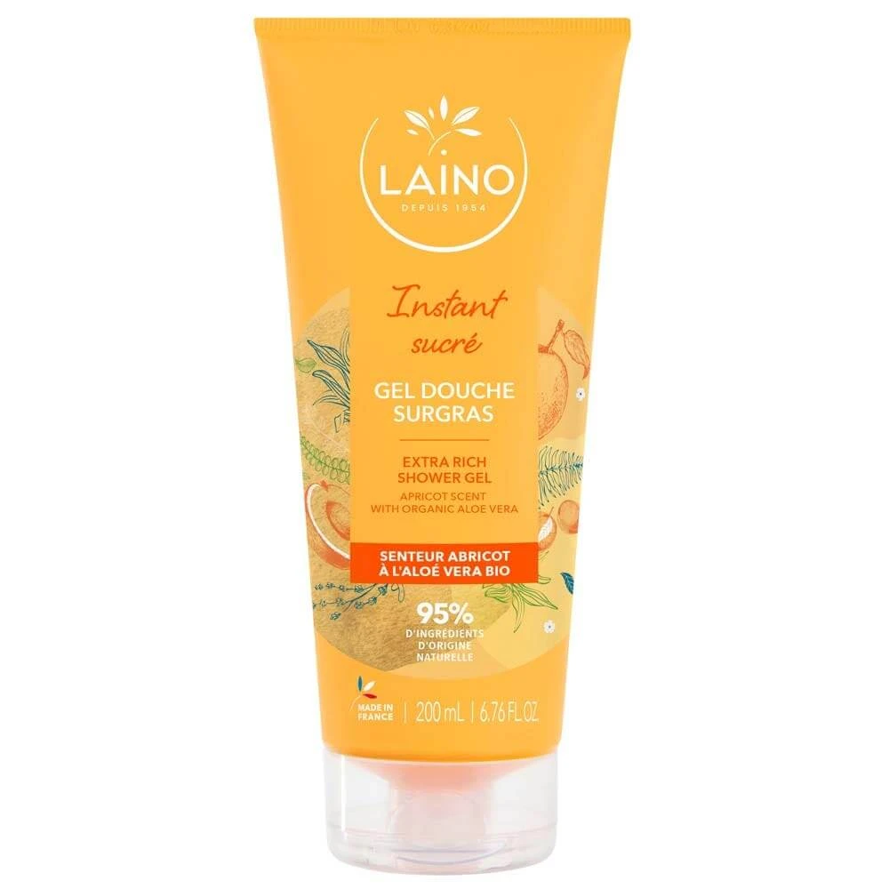 Laino Sugras Gel de duș hidratant cu caise organice și aloe vera 200 ml