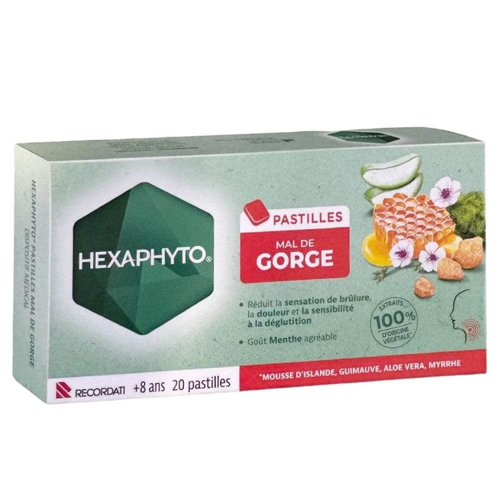 Hexaphyto Pastile pentru dureri în gât aromă de mentă x20