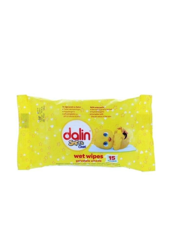 Servetele umede copii x 15 buc,  Dalin Soft & Clean