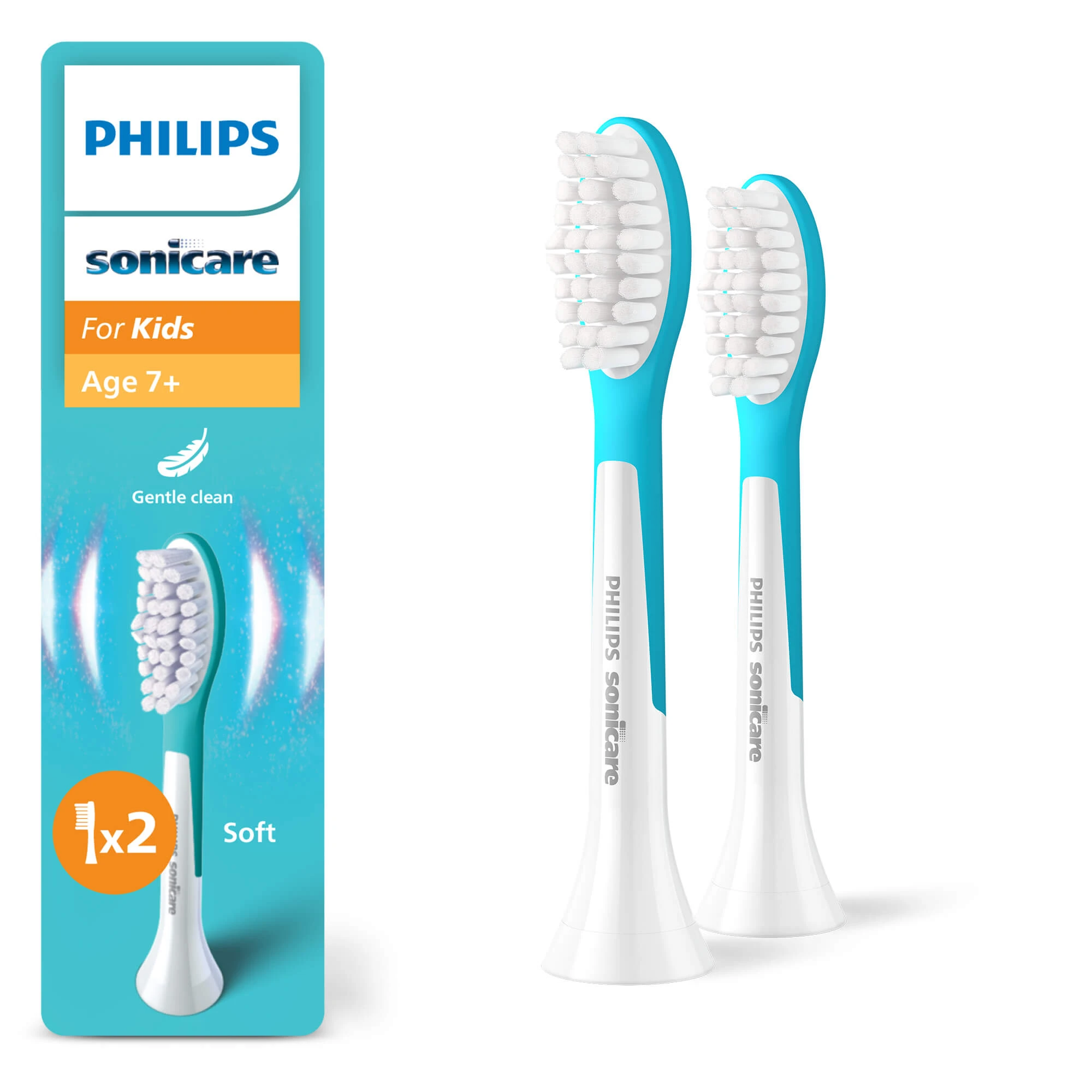 Rezerve pentru periuta de dinti Sonicare Kids, +7 ani, HX6042/90, 2 buc, Philips
