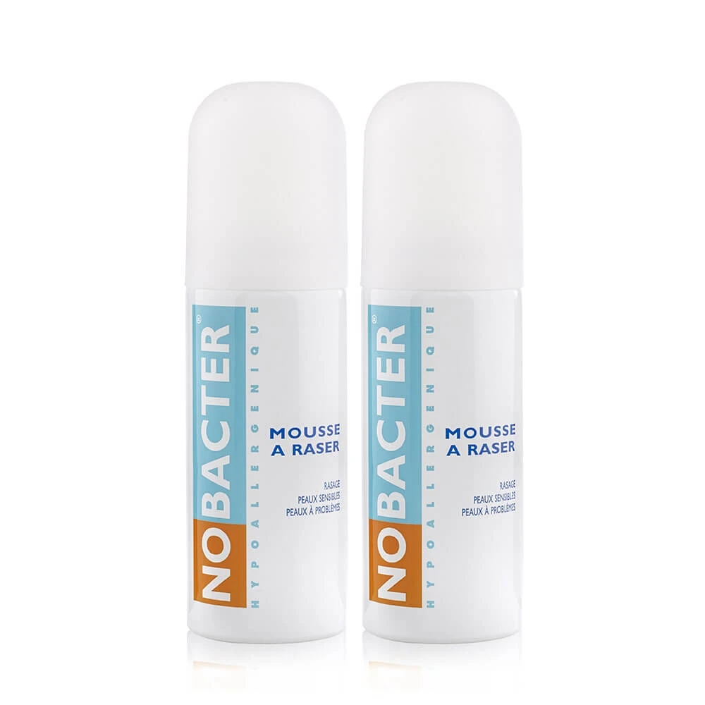 Nobacter Spumă de ras pentru piele sensibilă sau problematică 2x150 ml