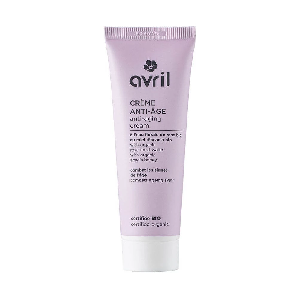 Avril Cremă anti-îmbătrânire organică cu apă florală de trandafiri și miere de salcâm 40 ml