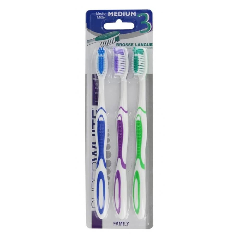 Superwhite Medium Brush X3 periuță de dinți de familie