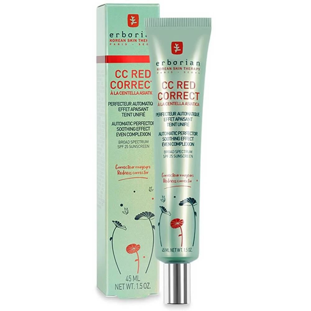 Erborian CC Red Correct perfectore pentru roșeață SPF25 45ml