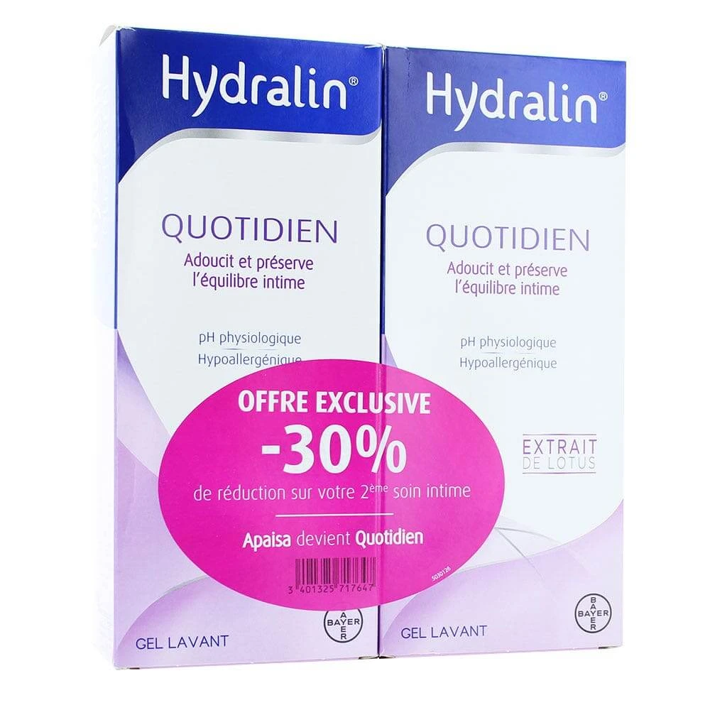Hydralin Intimate Cleanser Utilizare zilnică 2X400ml