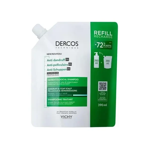 Vichy Dercos Shampoo Eco-refill Anti-mătreață Păr normal până la gras 390 ml