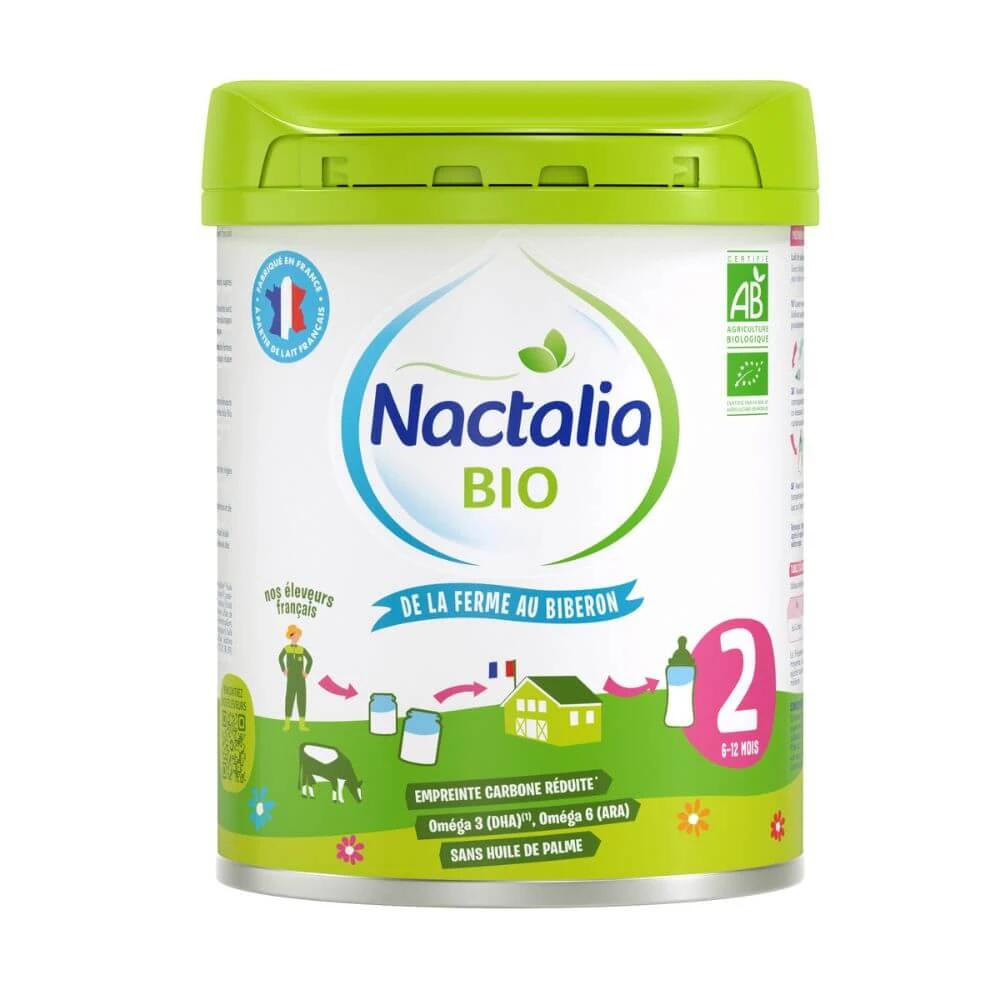 Formula de lapte praf Organica Nactalia Bio 2, 6-12 luni, 800 g, Nactalia