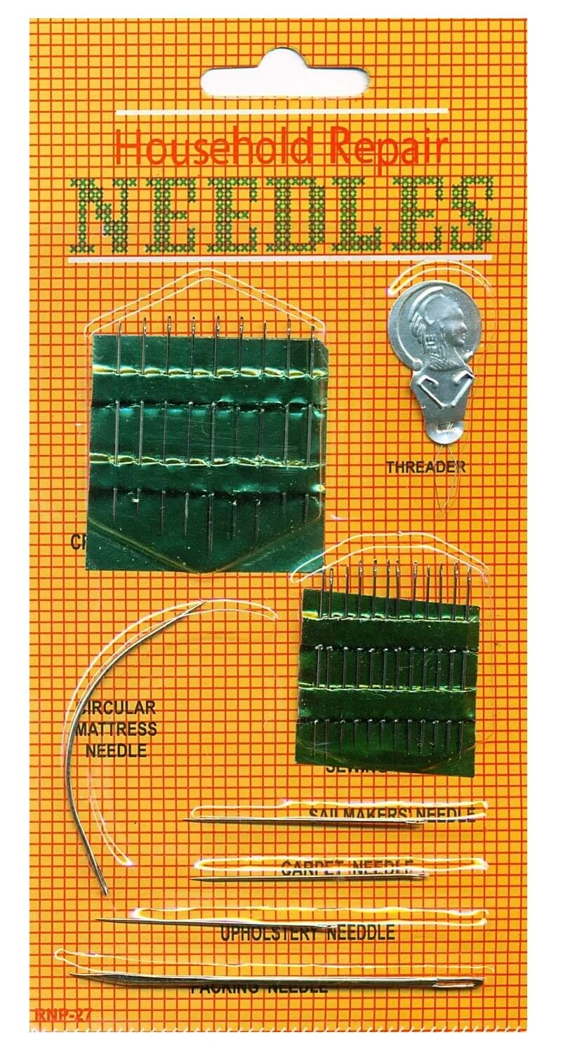 Set de ace de reparat, ace de cusut și înfiletătoare, 27 bucăți