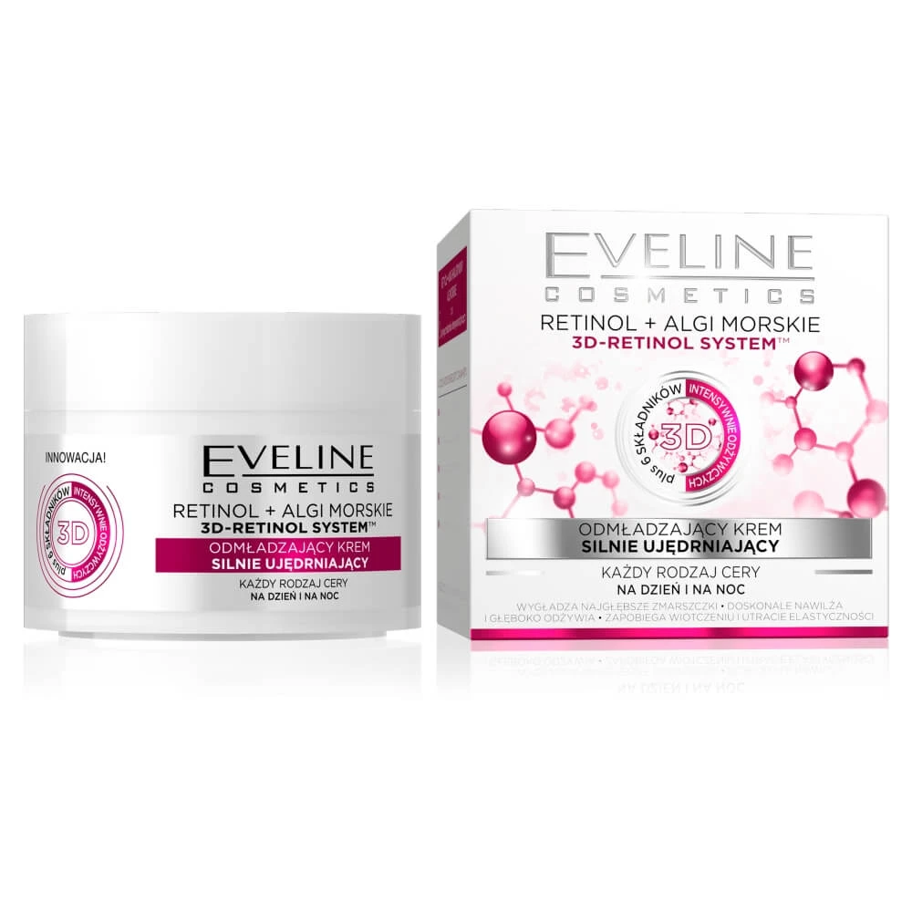 Eveline Cosmetics Retinol + Alge marine întinerire puternic fermitate crema, 50 ml