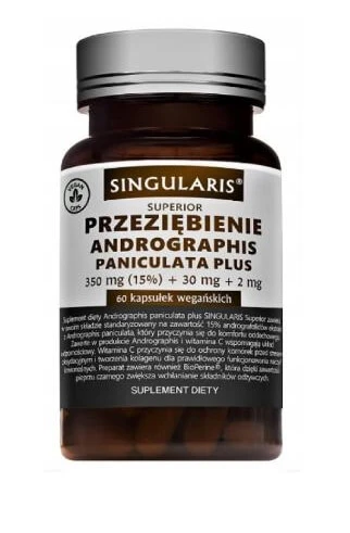 Singularis Przezibienie Andrographis Paniculata Plus 350mg (15%) + 30mg + 2mg, 60 capsule