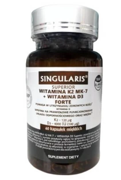 Singularis Superior Vitamina K2 120 ug + D3 4000 UI Forte, 60 capsule
