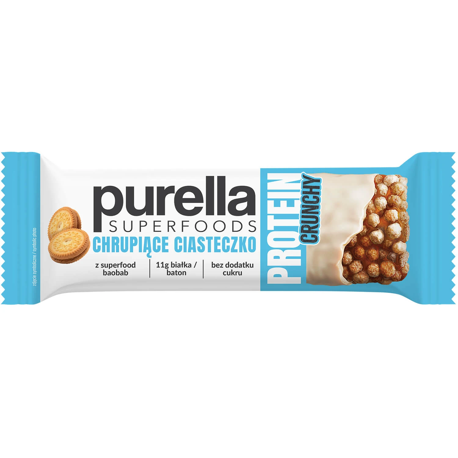 Purella Superfoods Protein, baton proteic, fursec crocant, crocant, 45 g
