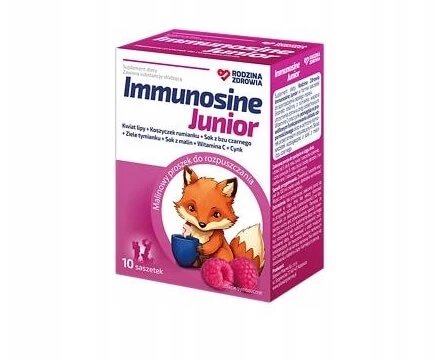 Family Health Immunosine Junior, aromă de zmeură, 10 pliculețe