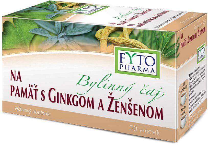 Fyto Pharma Ceai de plante pentru memorie cu ginkgo și ginseng 20 x 1.25 g