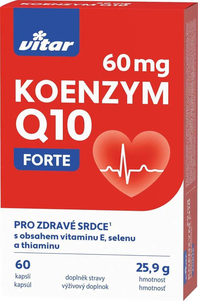 Vitar Coenzima Q10 60 mg + E + Se + tiamină 60 capsule