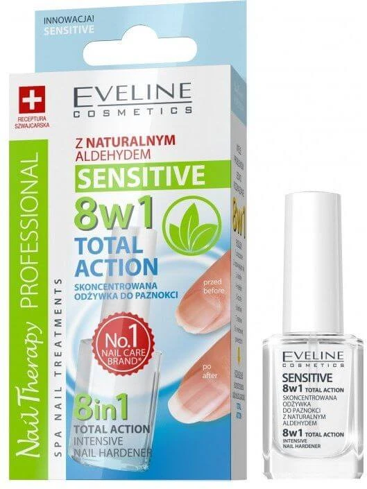 Eveline Cosmetics SPA Nail Therapy Total Action 8v1 Lac pentru unghii sensibile 12 ml